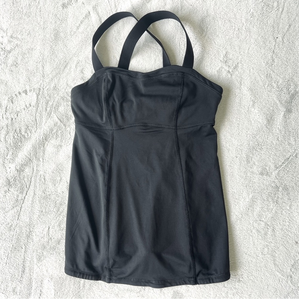 LULULEMON Athletica Criss Cross Black Workout Top Yoga Running Fitness Small